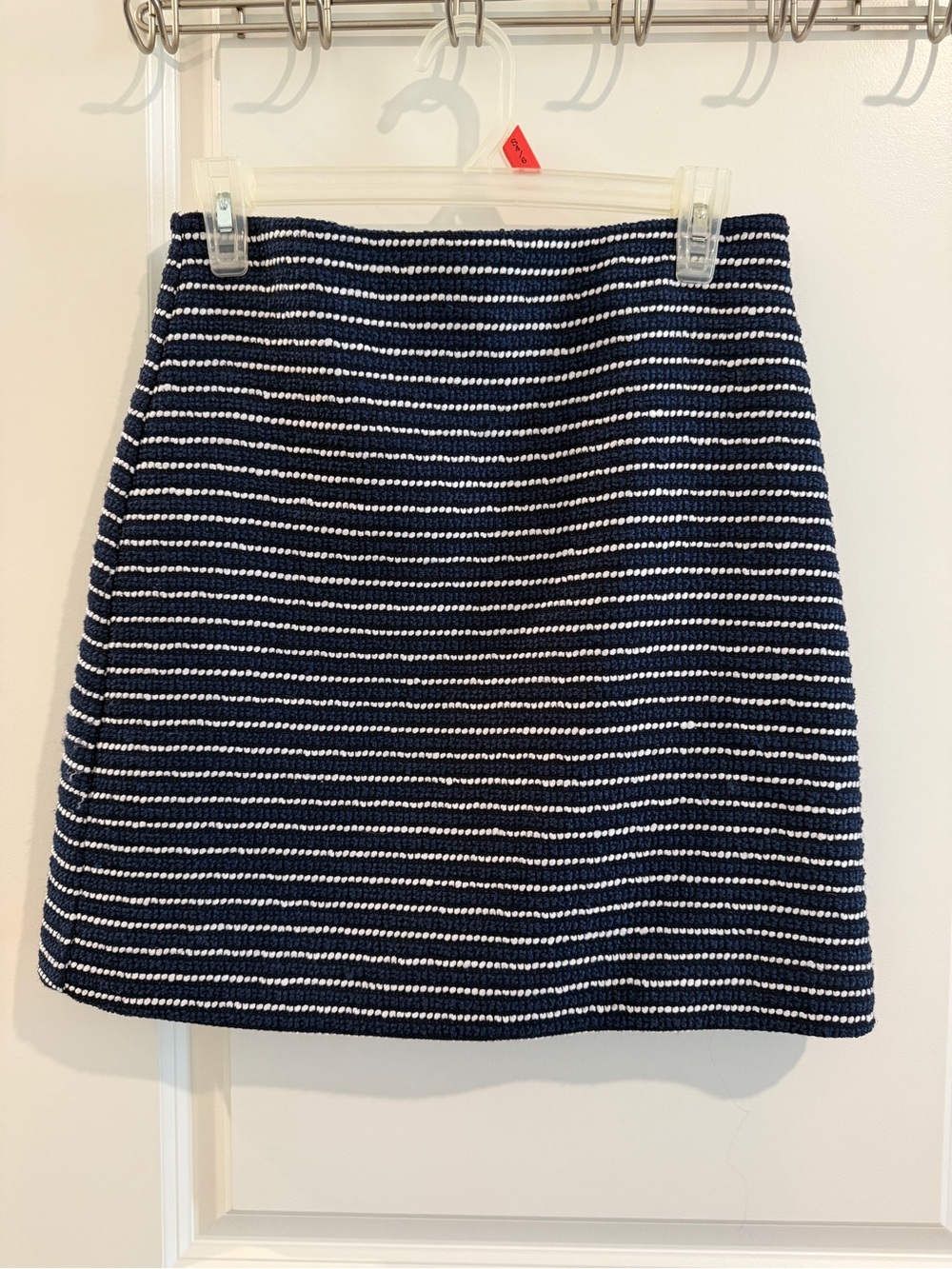 J. Crew Navy and White Striped Knit Mini Skirt